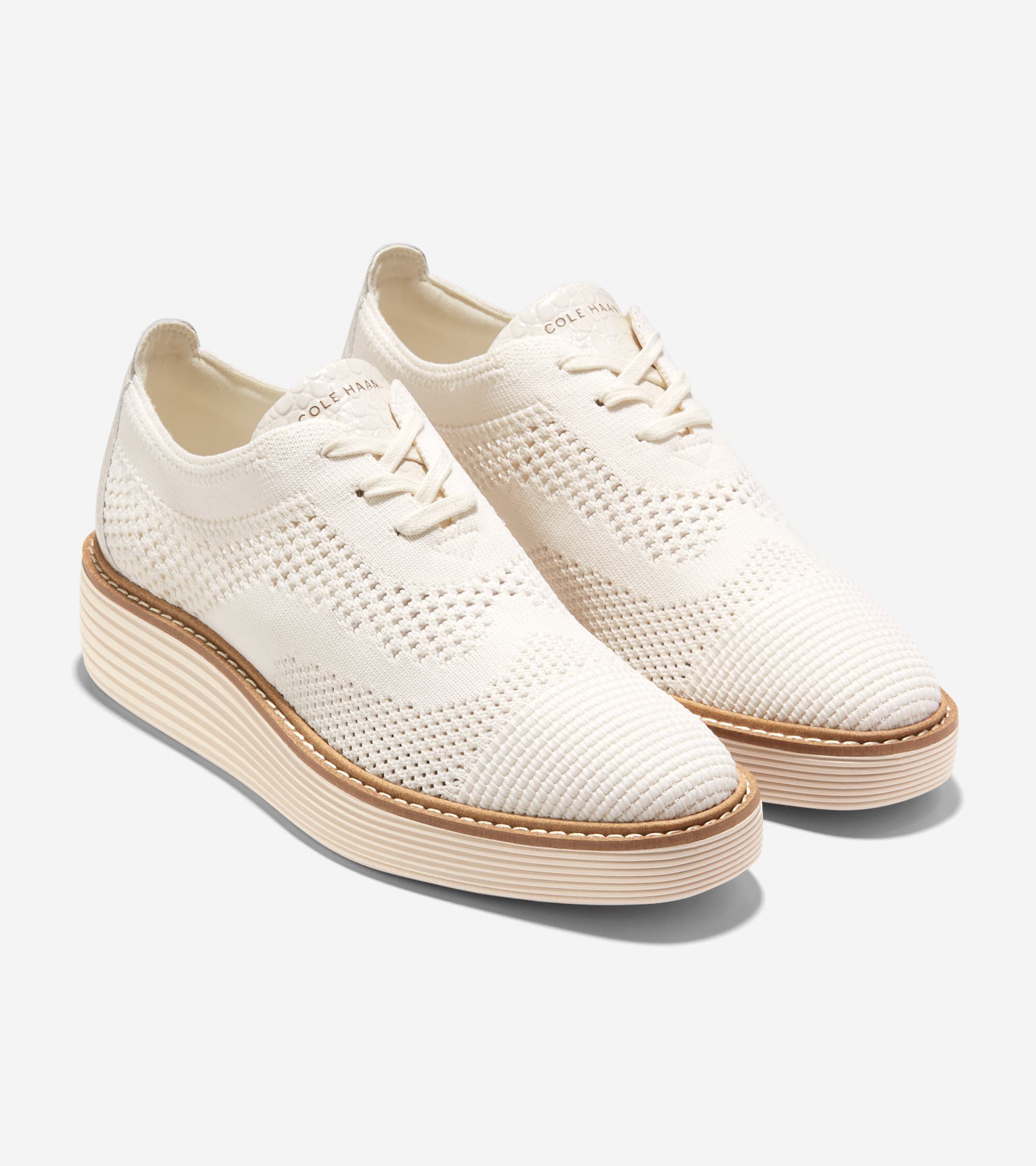 Women s OriginalGrand Stitchlite Platform Oxfords in White Cole Haan